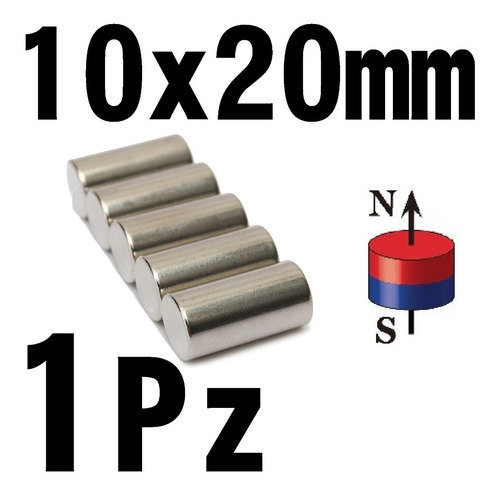 1 Iman Neodimio Cilíndrico 10mm X 20mm Super Potente Xto