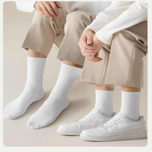 5 Pares De Calcetines Deportivos Largos De Algodón Transpira
