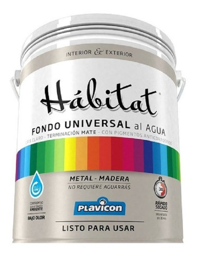 Plavicon Habitat Fondo Universal Acuoso Gris Claro 1l Zero