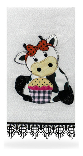 Pano De Prato Estampado Acabamento Em Renda Guardanapo Cor Morango