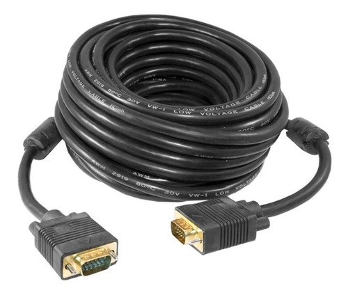 Cable Svga 5m. M/m C/ferrita, Conec. Bañados En Oro