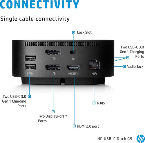 Estação De Ancoragem Hp Usb-c Essential Dock G5 Com Docstorm