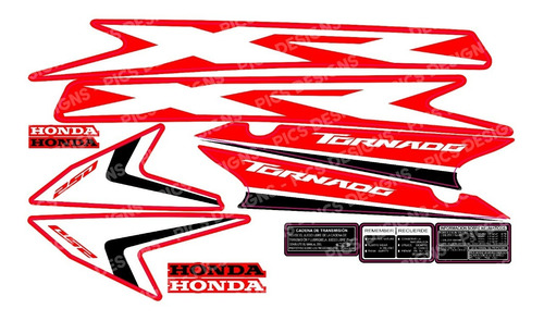 Kit Calcos Completo Honda Xr 250 Tornado - Laminadas