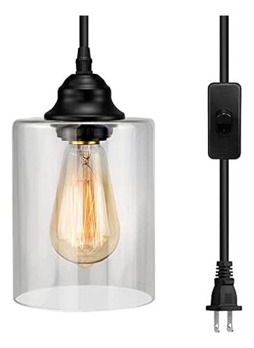 Lámpara Colgante De Cristal Con Enchufe De 1 Luz, Mini Ilumi