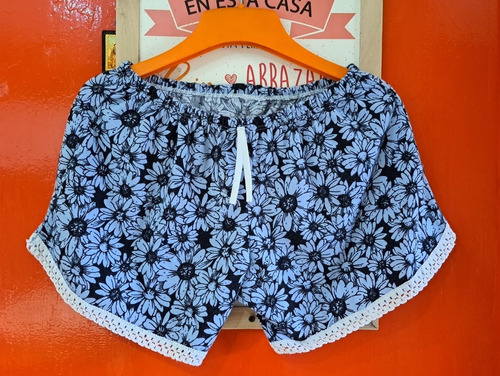 Shorts De Algodón Estampados Con Puntilla Talle 5