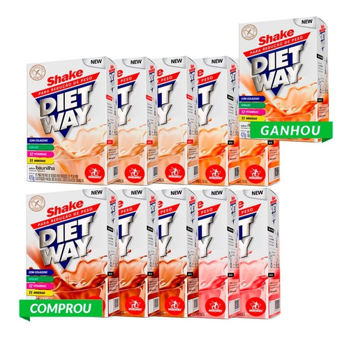 Kit 10 Diet Way Shake - 420 Gramas - Midway + 1 Un De Brinde