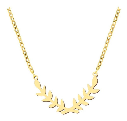 Collar Para Mujer Ramas Cruzadas Plata Enchapada Oro 18k