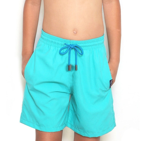 Short Playero Para Niños Bermudas Microfibra Unicolor