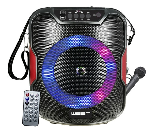 Parlante West Cronos 6,5  Bluetooth Karaoke Hifi Luces Led