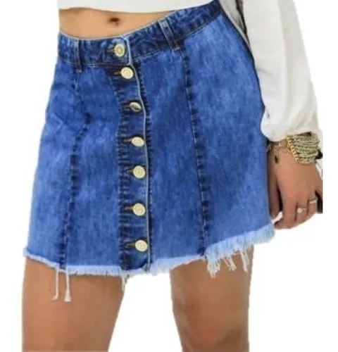 Saia Jeans Destroyed Corte V MercadoLivre