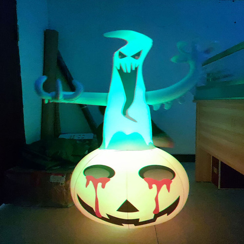 Calabaza Inflable Con Fantasma De Halloween