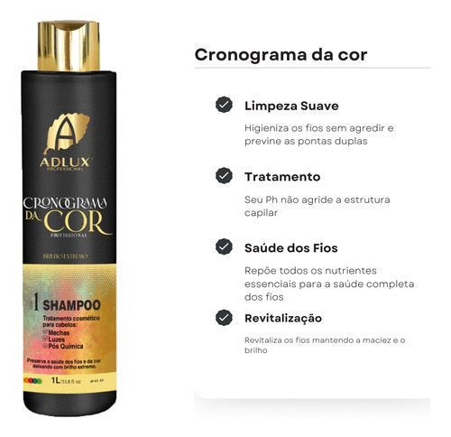 Cronograma Da Cor Adlux Pos Progressiva Cabelos Coloridos 1l