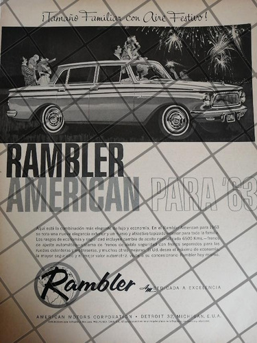 Afiche Retro  Autos American Rambler 1963 /1018