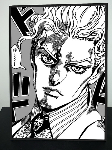 Cuadro Anime Jojo's Kira Yoshikage 31x43 Madera