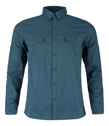 Camisa Hombre Lippi Rosselot Q-dry Shirt L/s  Azul I19