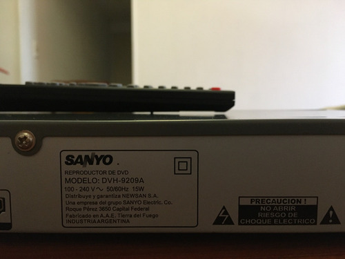 Dvd Sanyo Dvh 9209a