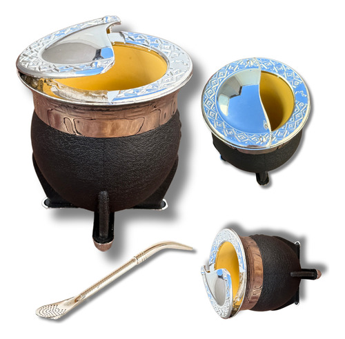 Mate Imperial Tapa Desmontable + Bombilla Alpaca De Regalo! Negro Imperial Con Tapa