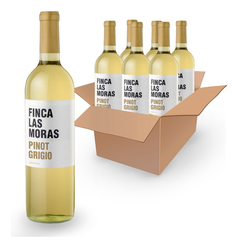 Vino Blanco Las Moras Pinot Grigio 0.75lts Caja 6 Unds