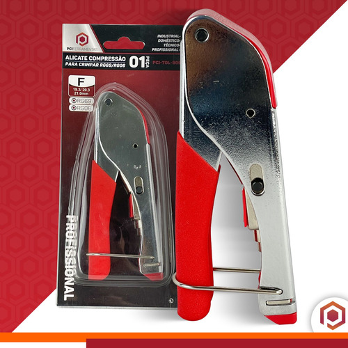 Alicate Crimpar Cabo De Rede + 10 Conector Cabo Coaxial Rg6