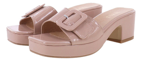 Sandalias De Tacón Ancho Modernas Ajuste Con Hebilla Elo