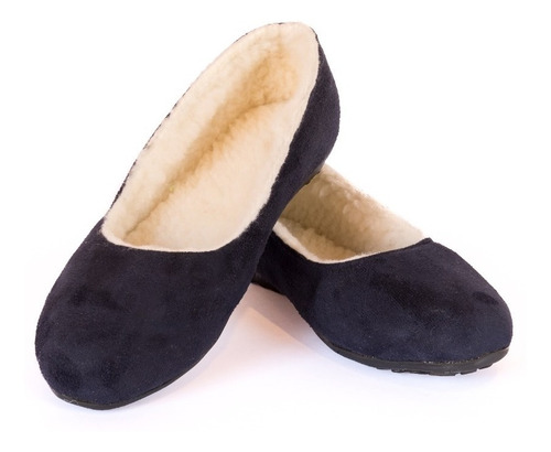 Imagen 2 de 5 de Pantuflas Mujer Comodas Descanso, Cafe Gamuza Felpa Suave