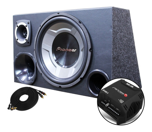 Caixa Automotiva Trio 12 Subwoofer Pioneer + Módulo Stetsom