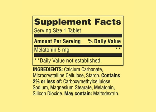 Suplemento alimenticio de melatonina 5 mg 120 en Spring Valley