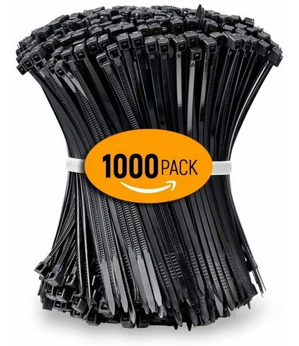 1000 Pzs Cinchos Plástico 18lb Bridas De Nailon Anti-uv 15cm Color Negro