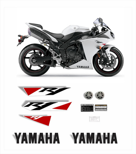 Kit Adesivo Yamaha R1 2010 Branca 