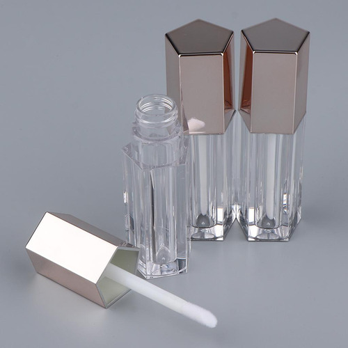 Tubos De Contêiner De Brilho Labial Rosa Ouro