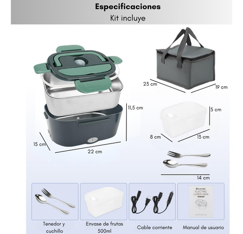 Loncheras Eléctricas Portátil Fiambrera Calentadora Comida
