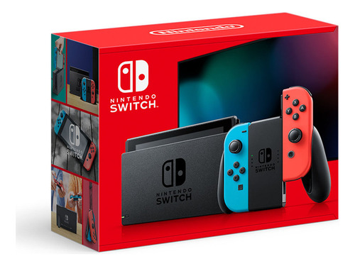 Nintendo Switch Neon Blue And Neon Red Joycon. Color Rojo