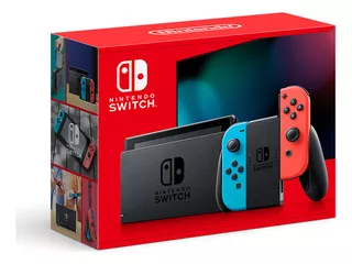 Nintendo Switch Neon Blue And Neon Red Joycon. Color Rojo