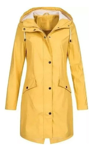 2024 Mujer Sólido Chamarra Lluvia Outdoor Sudadera Impermeab