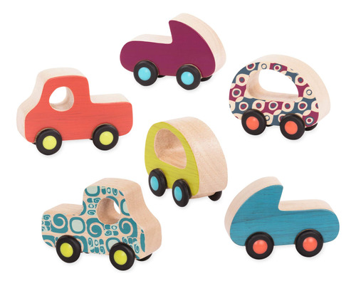 B. Toys  Coches De Madera  6 Coches De Juguete Pequenos  