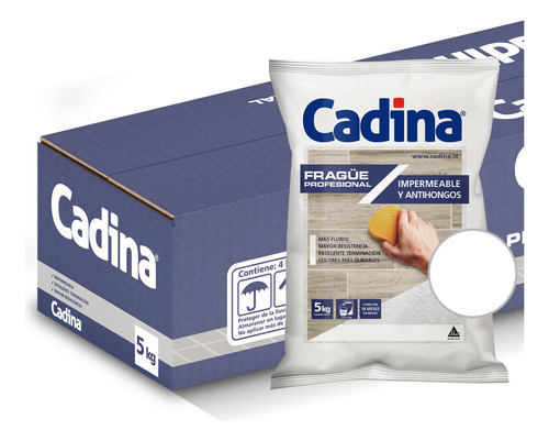 Pack 4x5k Cadina Fragüe Fluido Para Cerámicos Blanco