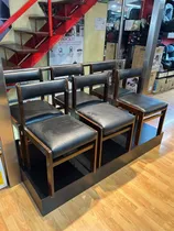 Comprar 6 Sillas Tapizadas Madera Nogal Muy Buen Estado Poco Uso