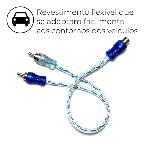 Cabo Y Azul/prata 4mm Linha Svart 1macho 2 Fêmeas Automotivo