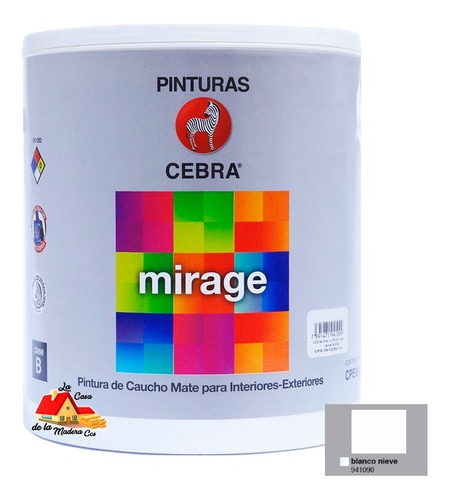 Pintura Caucho Cebra Mirage Tipo B Blanco Nieve Galón