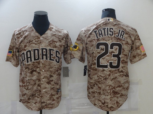 Imagen 1 de 2 de Camiseta Casaca Baseball Mlb Padres 23 Tatis Jr Desert Camo