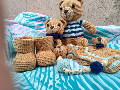 Kit Nacimiento Osito Completo A Crochet