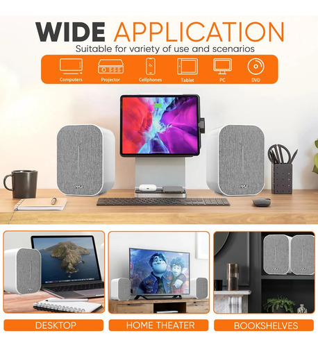 Monitores Hi-fi De Estante Con Bluetooth Blancos