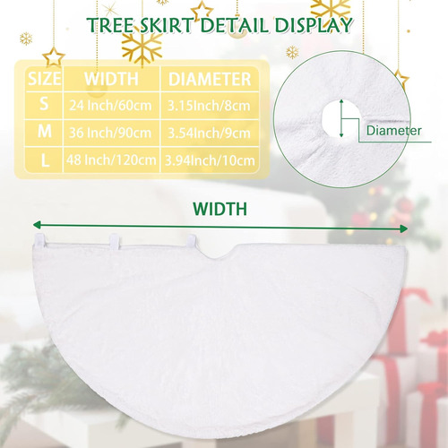 Faux Fur Tree Skirt White Christmas Tree Skirt For Merry ...