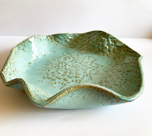 Imagen 2 de 4 de Plato Coral Turquesa Y Textura