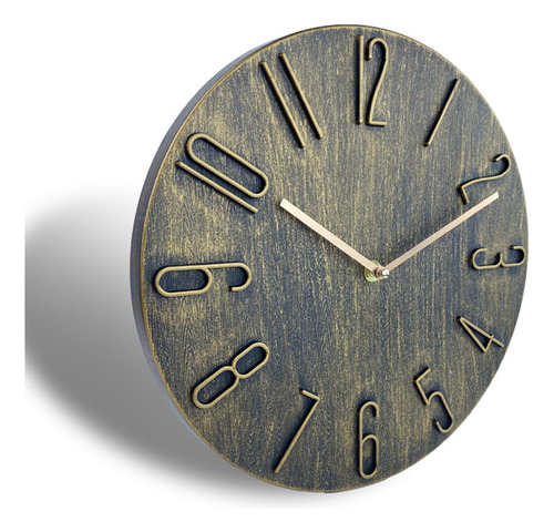 Reloj De Pared Nórdico, Movimiento De Barrido, Oro Bronce