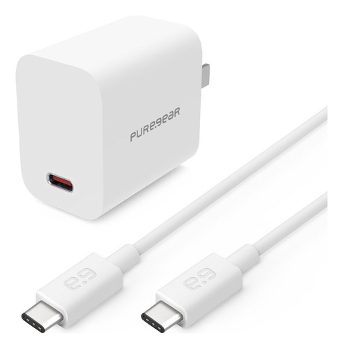 Cargador De Pared + Cable Pure Gear Lightspeed /usb-c De 20w Color Blanco