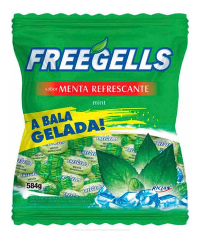 Bala Dura Freegells Menta Pacote 584g