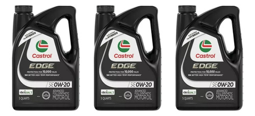 3 Garrafas Castrol Edge 0w20 Sintético 4.73 Litros