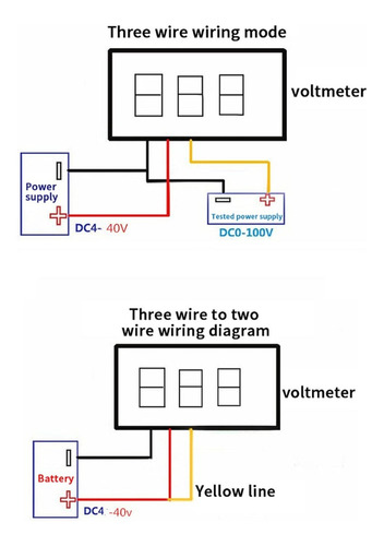 Mini Voltimetro Digital 3 Digitos De Panel 0-100v Dc Azul