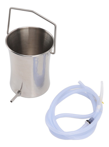 Kit De Enema: Balde De Aço Inoxidável De 2 Litros, 4 Peças,